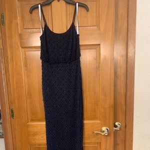 Jenny Yoo Navy Blue Beaded Bridesmaid Dress